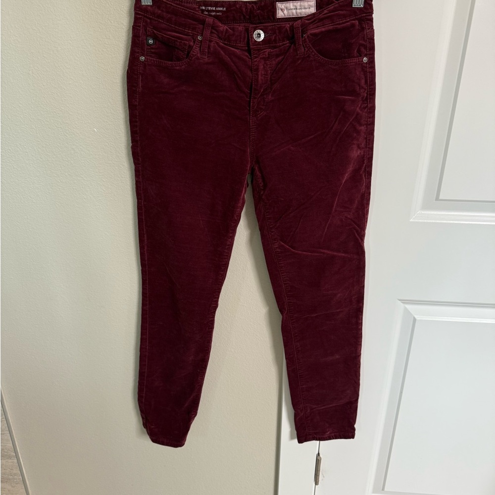 AG Adriano Goldschmied Deep Red Ankle Jeans